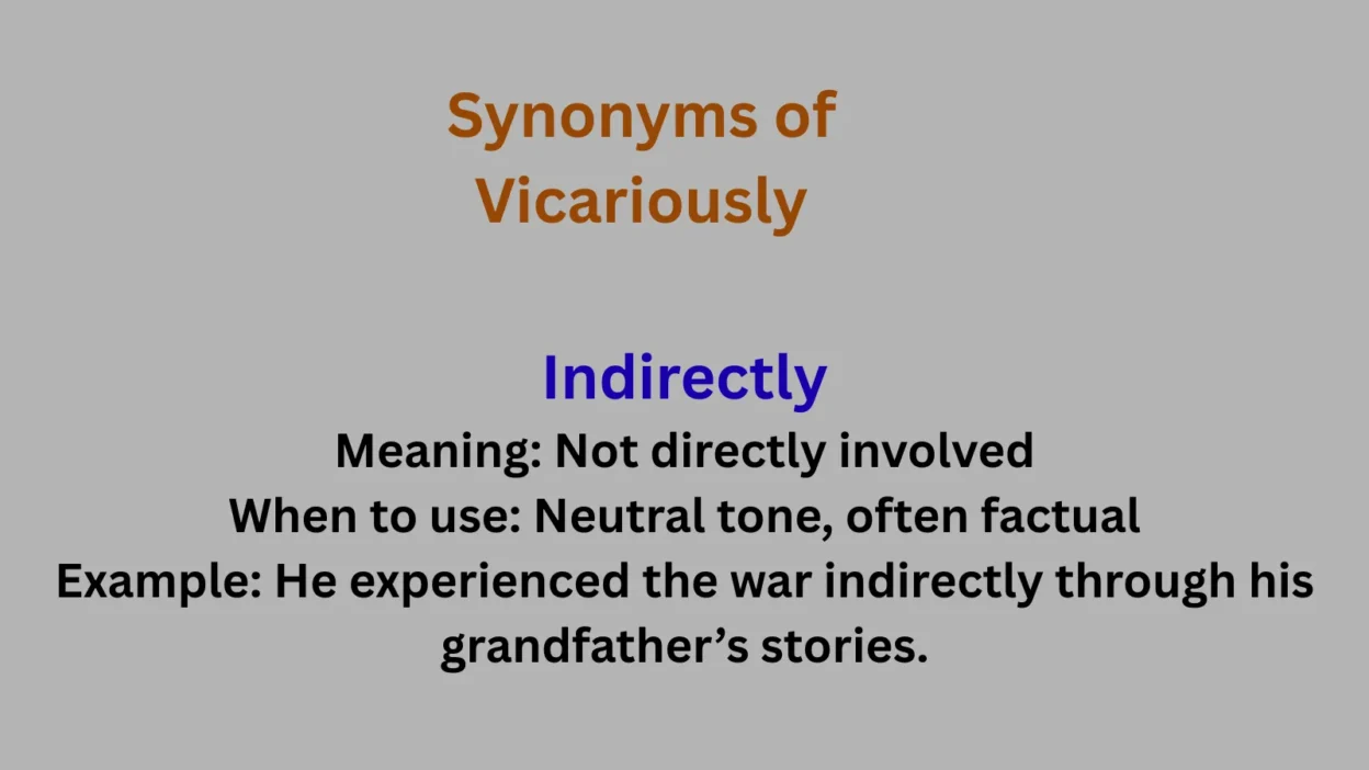 Synonyms of Vicariously to Enrich Your Writing